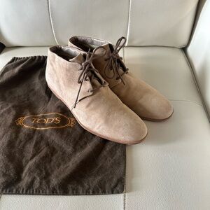 🤎 Tod's Women’s Beige Suede Chukka Boots - 39.5 🤎